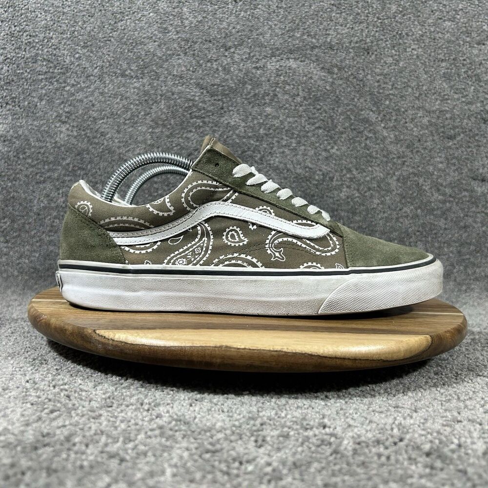 Vans Old Skool Peace Paisley Men’s Size 10 Grape Leaf Green Skate Shoes Used